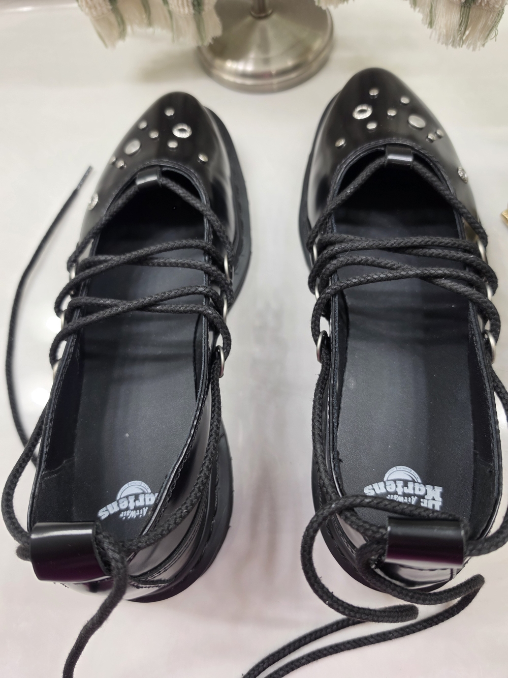 Dr. Martens Elphie II HDW Black Studded Lace-Up Flats - Picture 7 of 12